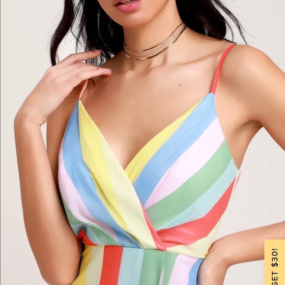 Lulus Winning Smile Rainbow Dress - Picture 2 of 9